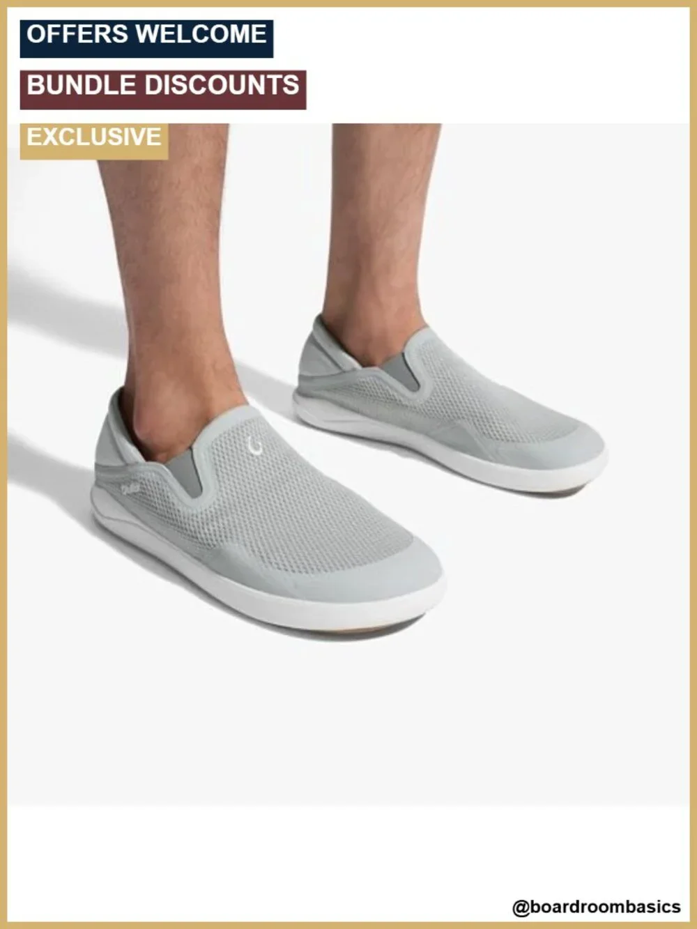 OluKai Moku Slip-On Men's Boat Shoes, Enhanced Grip & Traction